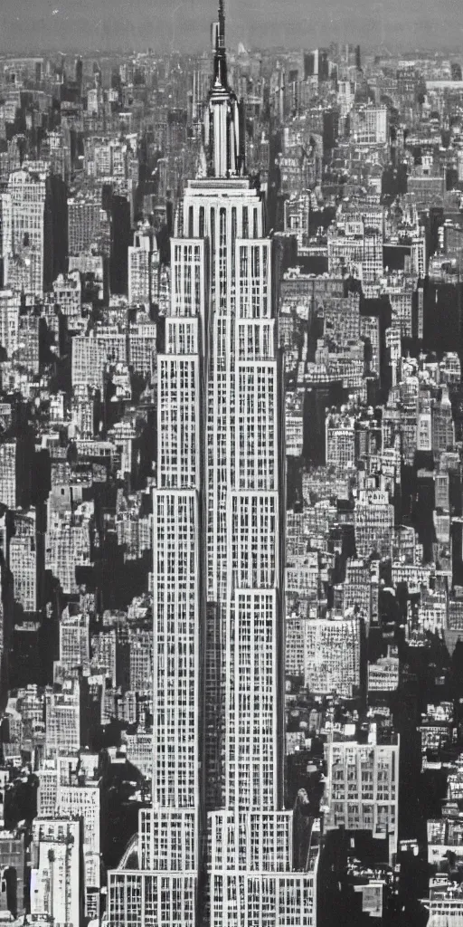 Prompt: empire state building after 100 years of decay