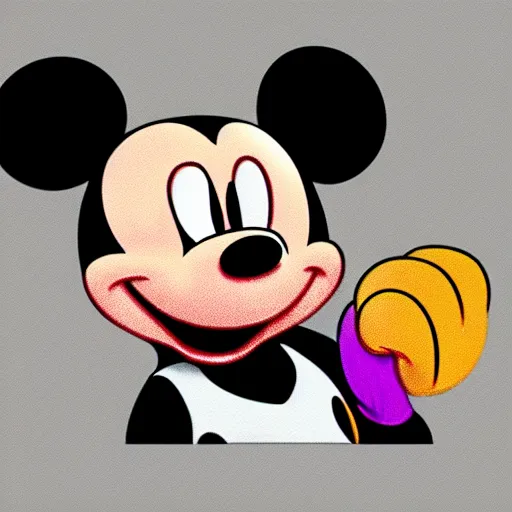 Image similar to mickey mouse the human, digital art