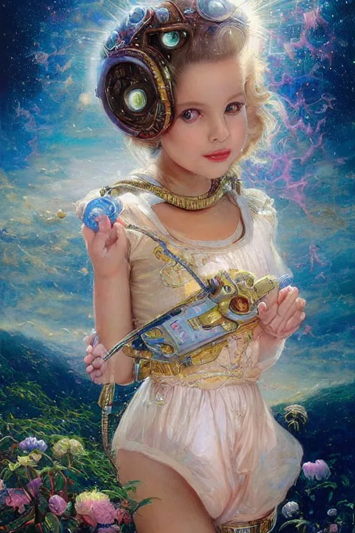 Prompt: cute shiny robot Lana Del Rey look-alike, Lilia Alvarado, Sophie Anderson, Mark Arian, Bob Byerley, Charlie Bowater, Mark Brooks, Steve Henderson, Justin Gerard, Arthur Hughes, Edward Robert Hughes, Mark Keathley, Victor Nizovtsev, Carlos Shwabe, Ross Tran, WLOP