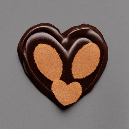 Image similar to a heart shaped brown yorkshire dog made of chocolate