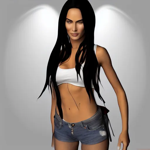 Prompt: full body 3 d render megan fox