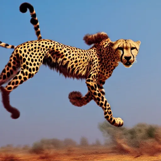 Image similar to a humanoid cheetah fighting in the vietnam war, 4 k, hyper realistic, dslr, landscape, high resolution