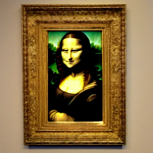 Prompt: mona lisa streaming from her bedroom