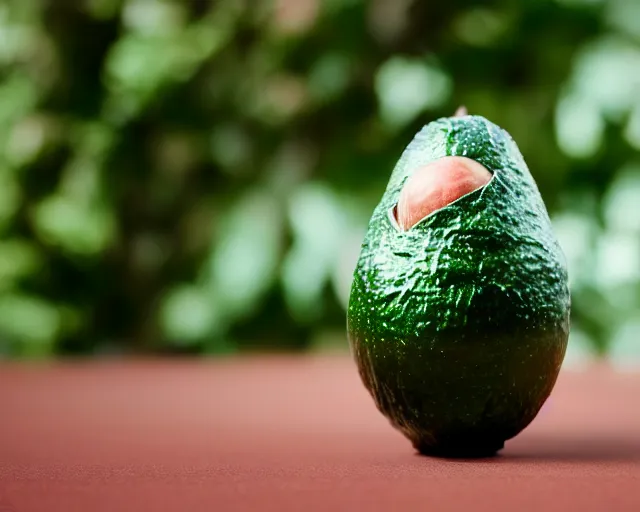 Prompt: 8 5 mm photography of elon musk!! dressed as an avocado!! dof and bokeh