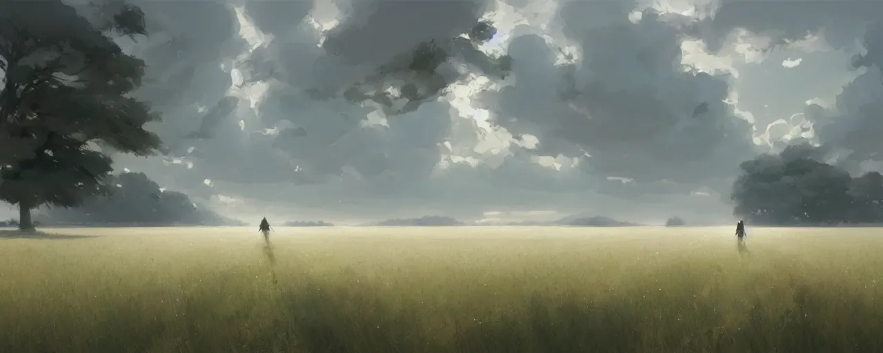 Image similar to white door in the middle of a field, illustration, digital painting, concept art, trending on artstation, pixiv, art by ruan jia and makoto shinkai