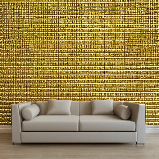 Image similar to royal gold wall with cool pattern on it, photorealistic
