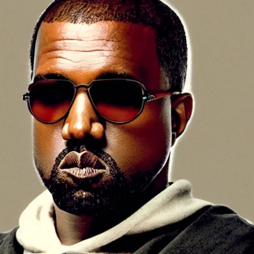 Image similar to film still of kanye west as morpheus in the matrix