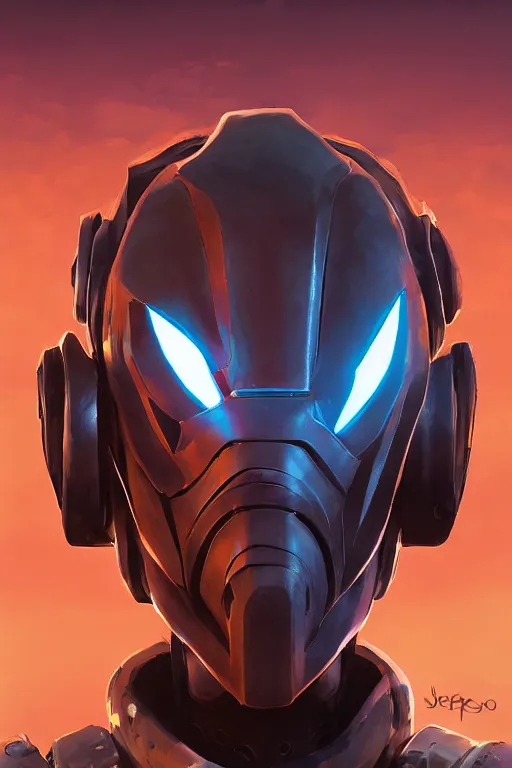 Image similar to epic mask helmet robot ninja portrait stylized as fornite style game design fanart by concept artist gervasio canda, behance hd by jesper ejsing, by rhads, makoto shinkai and lois van baarle, ilya kuvshinov, rossdraws global illumination radiating a glowing aura global illumination ray tracing hdr render in unreal engine 5