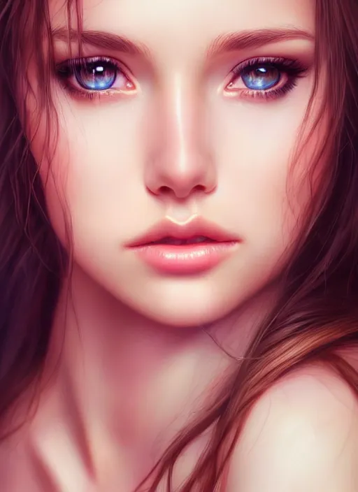 Image similar to a gorgeous female photo, professionally retouched, soft lighting, half body shot, realistic, smooth face, perfect eyes, symmetrical, wide angle, sharp focus on eyes, 8 k high definition, insanely detailed, intricate, elegant, art by artgerm, fireflies