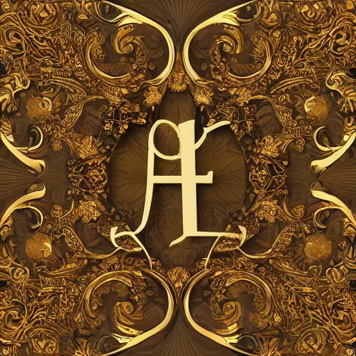 Prompt: flourished victorian typographic composition, gold, david a. smith, high detail, 4 k