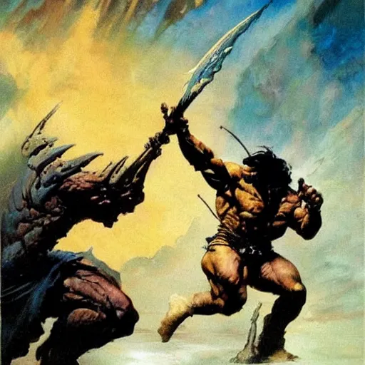 Prompt: fantasy artwork by Frank Frazetta,fantasy,epic fantasy,beautiful,masterpiece