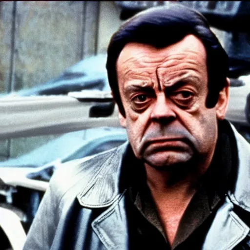 Prompt: del boy in the terminator, epic quality, hard sci fi, dramatic, sharp focus, realistic, 4 k, dimly lit