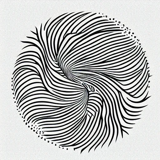 Image similar to a circular vector tattoo design. simple, spiky, curvilinear.