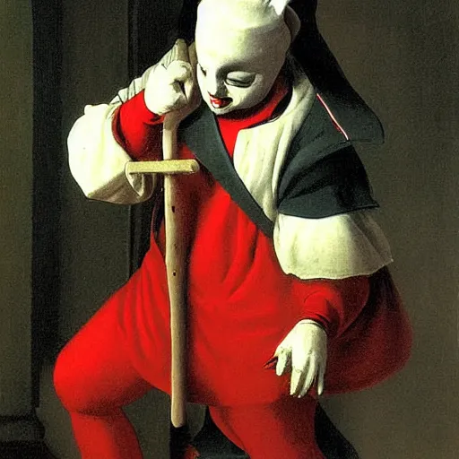 Prompt: pulcinella painting by arturo faldi