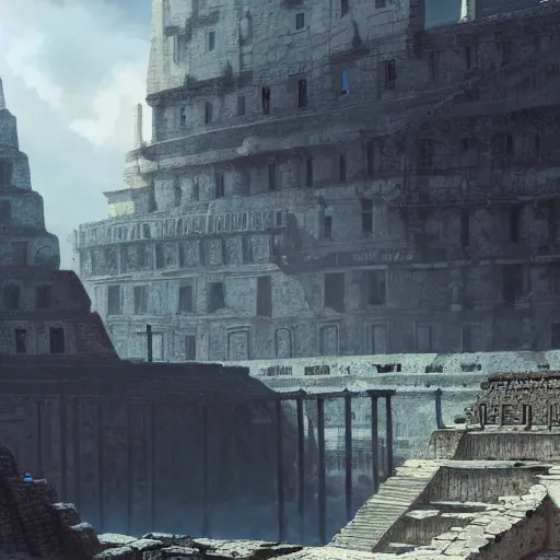 Image similar to mayan rome, concept art for a movie in 2024, highly polished and detailed art, environment concept art, previs, masterpiece, octane render, 8k, sharp details, in the style of greg rutkowski and arcane