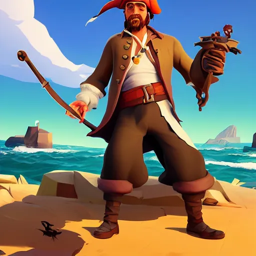 Image similar to painting jack the pirate on sea of thieves game avatar hero smooth face median photoshop filter cutout vector behance hd by jesper ejsing, by rhads, makoto shinkai and lois van baarle, ilya kuvshinov, rossdraws, illustration, art by ilya kuvshinov and gustav klimt