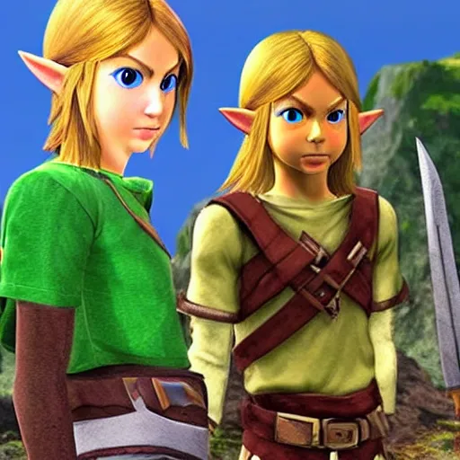 Image similar to real images from Hyrule from The Legend of Zelda, hyperrealistic photorealistic humans