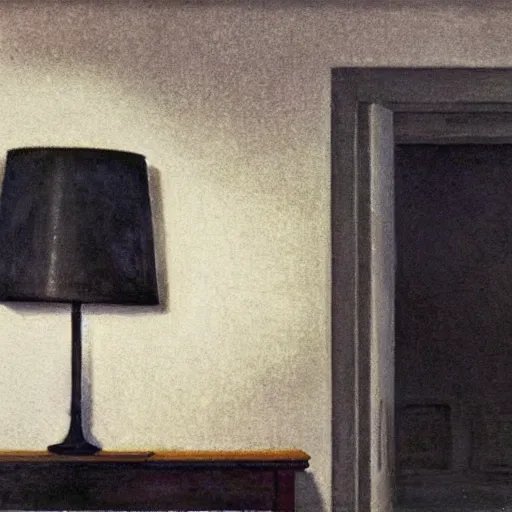 Image similar to close up of a black unicorn in a liminal hotel room, watercolor by gottfried helnwein, by hammershøi, art noveau, highly detailed, lights by edward hopper, liminal, eerie, bright pastel colors