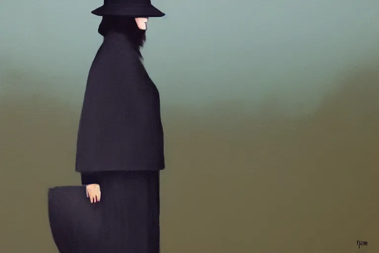 Image similar to young a woman with a raven - shaped hat artwork by tim eitel