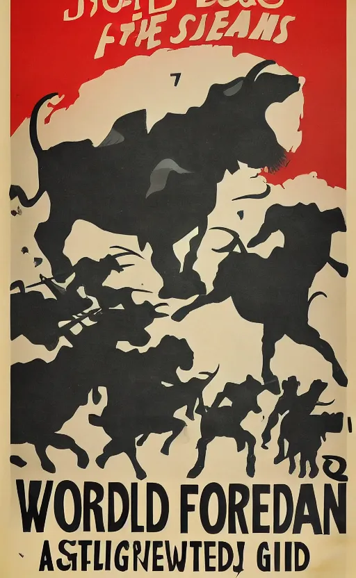 Image similar to world war 2 propaganda poster for the goat army