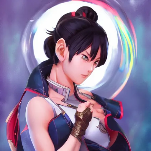 Image similar to An anime portrait of Chun li, by Stanley Artgerm Lau, WLOP, Rossdraws, James Jean, Andrei Riabovitchev, Marc Simonetti, and Sakimichan, tranding on artstation, SFW version