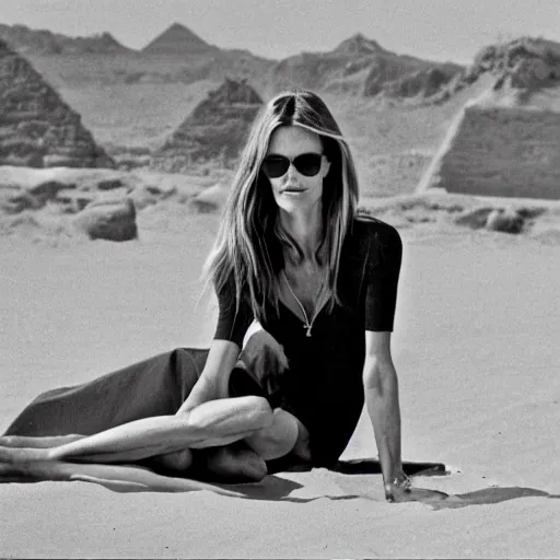 Prompt: elle macpherson as the sphinx of ninevah