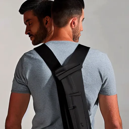 Image similar to man wearing a men's crossbody sling chest bag