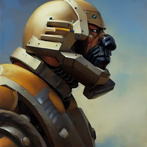 Prompt: greg manchess portrait painting of fully armored bionic the foundation aka dwayne the rock from fortnite as overwatch character, medium shot, asymmetrical, profile picture, organic painting, sunny day, matte painting, bold shapes, hard edges, street art, trending on artstation, by huang guangjian, gil elvgren, ruan jia, greg rutkowski, gaston bussiere