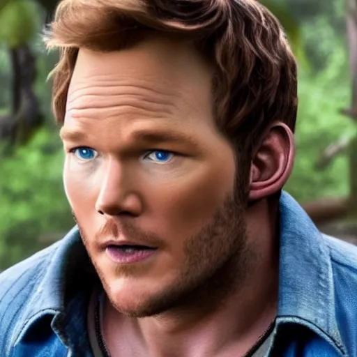 Prompt: still frame of chris pratt in the new live - action mario bros movie ( hyperrealistic, greatly illustrated, cinematic movie, photo realistic, 4 k, great lighting, uhd image. )