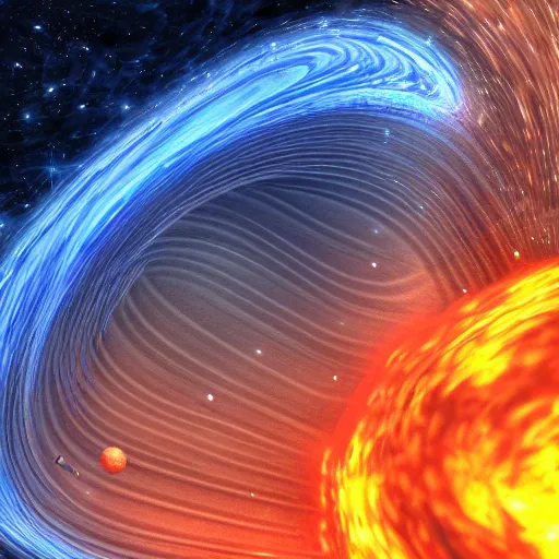 Image similar to gravitational galactic maelstrom, blue fire, vray, highly detailed