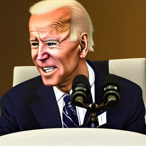 Prompt: joe biden as an anime villain