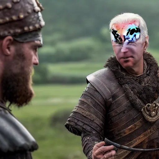 Image similar to Joe Biden in Vikings very detailed 4K quality Super Realistic