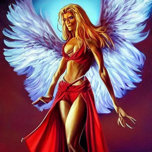 Prompt: painting in style of michael whelan, the super hot and sexy, dark angel of coffee
