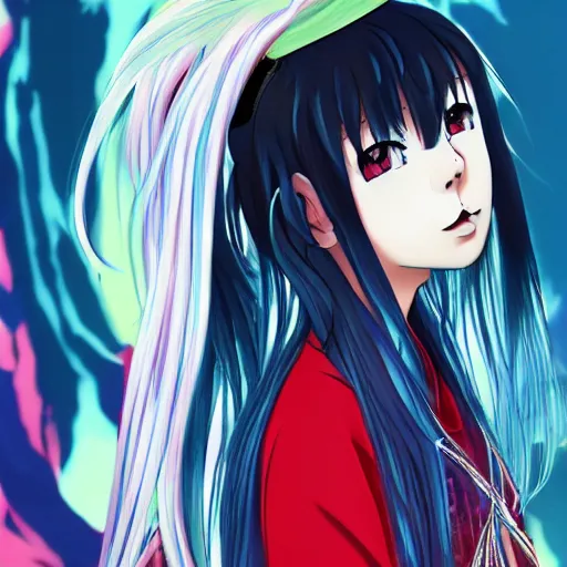 Image similar to Billie Eilish as A Japan anime 4k detail