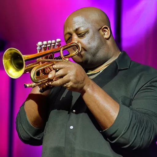 Prompt: rashawn ross playing the trumpet