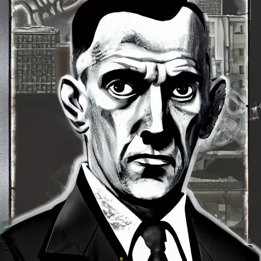 Prompt: a portrait of HP Lovecraft in GTA 5 style