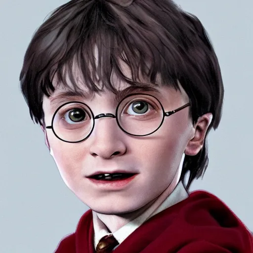 Image similar to a close up portrait of harry potter as a child, art station, highly detailed, concept art, wide angle