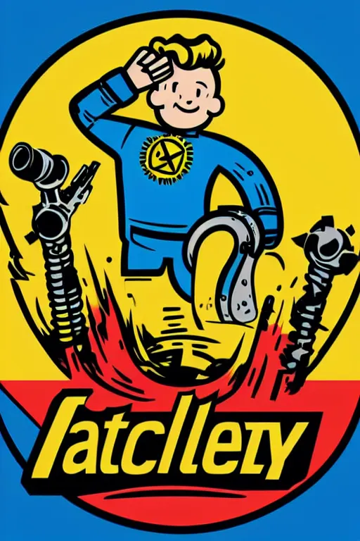 Image similar to fallout 7 6 retro futurist illustration art by butcher billy, sticker, colorful, illustration, highly detailed, simple, smooth and clean vector curves, no jagged lines, vector art, smooth andy warhol style