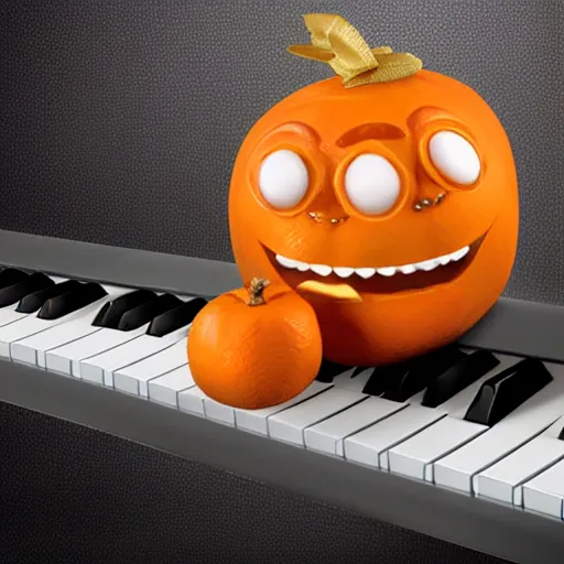 Image similar to annoying orange playing the piano