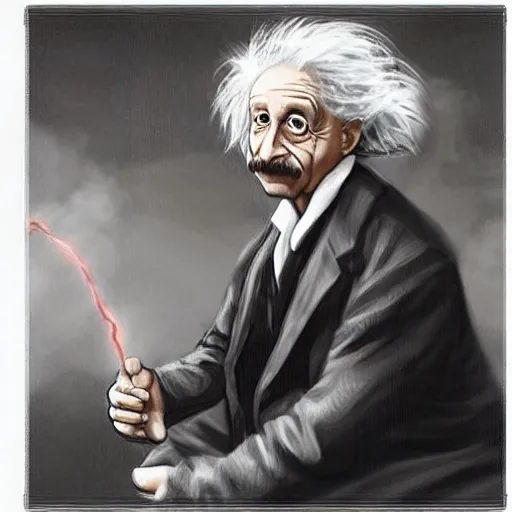 Prompt: Albert Einstein vs Mew Two Rap Battle in the art style of Rembrandt.