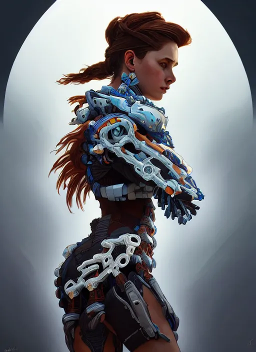 Image similar to symmetry!! portrait of machine from horizon zero dawn, intricate, elegant, highly detailed, digital painting, artstation, concept art, smooth, sharp focus, illustration, art by artgerm and greg rutkowski and alphonse mucha, 8 k