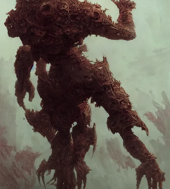 Image similar to crystal back golem, beksinski, age of sigma art, frank franzetta, ruan jia, dark soul armor concept, trending on artstation, wayne barlowe, adrian smith fantasy art, elden ring art, the hobbit art, lord of the ring art, infinity blade armor