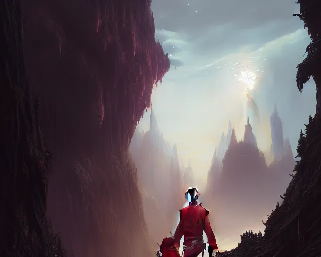 Image similar to highly detailed portrait of dante as an elf, in skyrim, stephen bliss, unreal engine, fantasy art by greg rutkowski, loish, rhads, ferdinand knab, makoto shinkai and lois van baarle, ilya kuvshinov, rossdraws, tom bagshaw, global illumination, radiant light, detailed and intricate environment