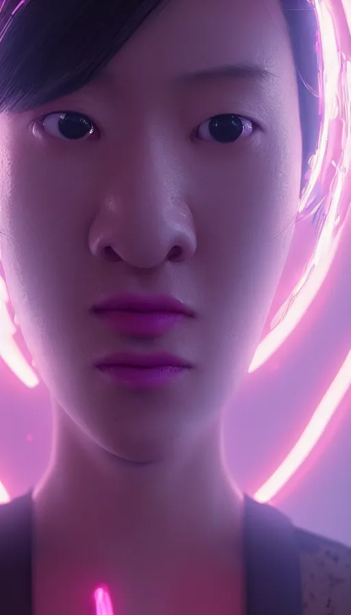 Prompt: olivia cheng, girl, altered carbon, highly detailed surreal neon big in japan vfx portrait of a android, stephen bliss, unreal engine, greg rutkowski, loish, rhads, beeple, makoto shinkai and lois van baarle, ilya kuvshinov, rossdraws, tom bagshaw, global illumination, detailed and intricate environment