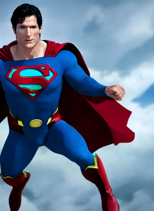 Image similar to film still of Todd Howard as Superman in Superman, 4k