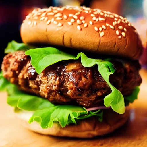 Prompt: close up high resolution photo of hamburger, very tasty, food photography, instagram, trending