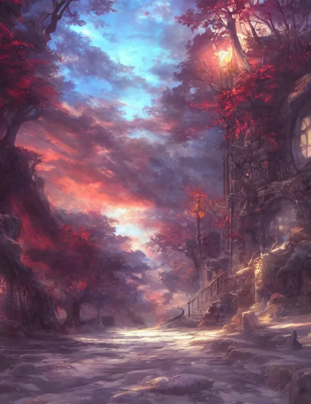 Image similar to anime scenery, trending artwork, painted in anime painter studio, by anato finstark, tony sart, marc simonetti and an anime artist, collaboration