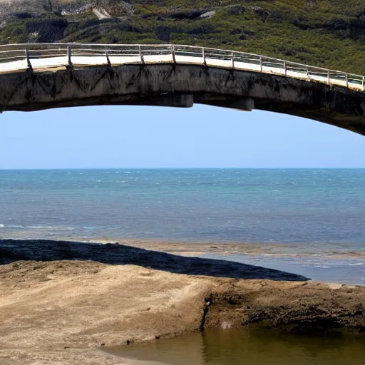 Prompt: a half built bridge over the ocean