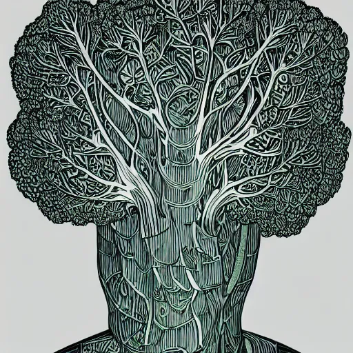 Prompt: the portrait of broccoli that resembles an unbelievably beautiful and sophisticated young woman, an ultrafine detailed illustration by james jean, intricate linework, bright colors, final fantasy, behance contest winner, vanitas, angular, altermodern, unreal engine 5 highly rendered, global illumination, radiant light, detailed and intricate environment