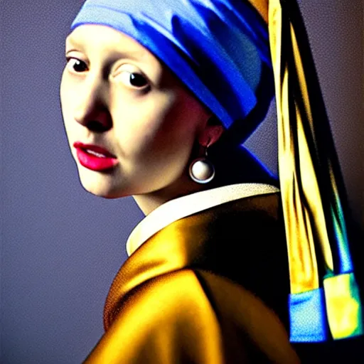 Image similar to girl with the pearl earring, matan schoeler styled portrait, soft soothing light, studio portrait